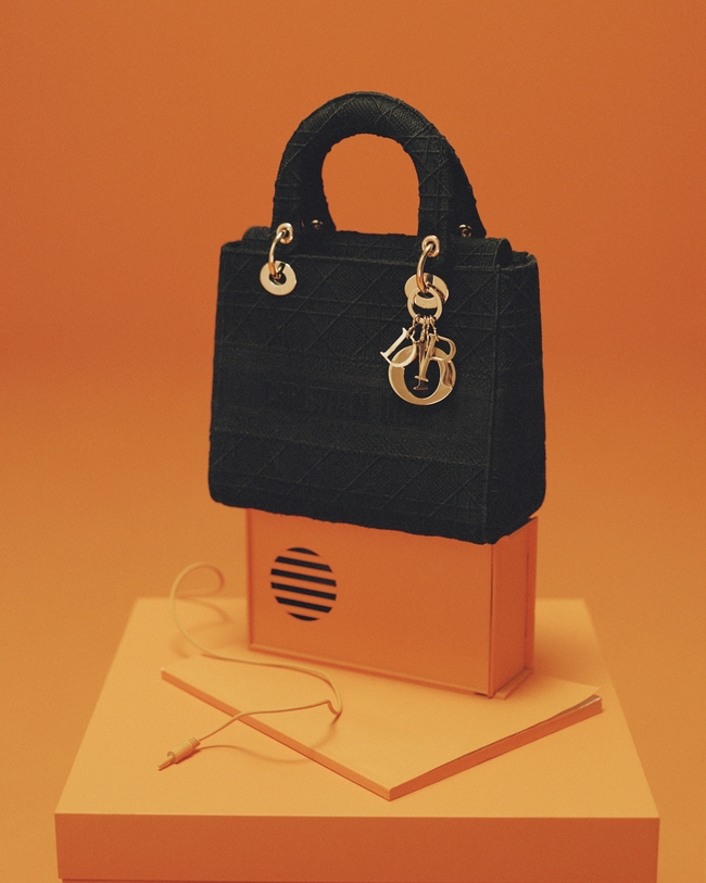 حقيبة Lady Dior Cannage بقماش مطرّز من Dior