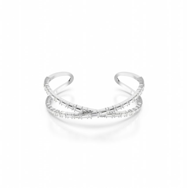 Hyperbola cuff, Infinity, White, Rhodium plated.png