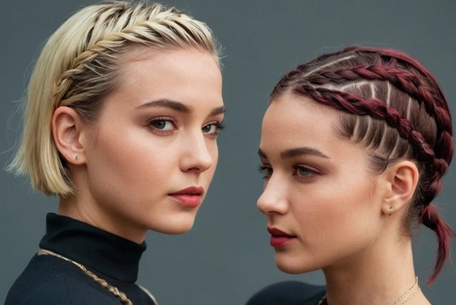تسريحة Braids on short hair