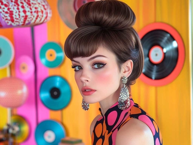 تسريحة Brunette 1960s Beehive