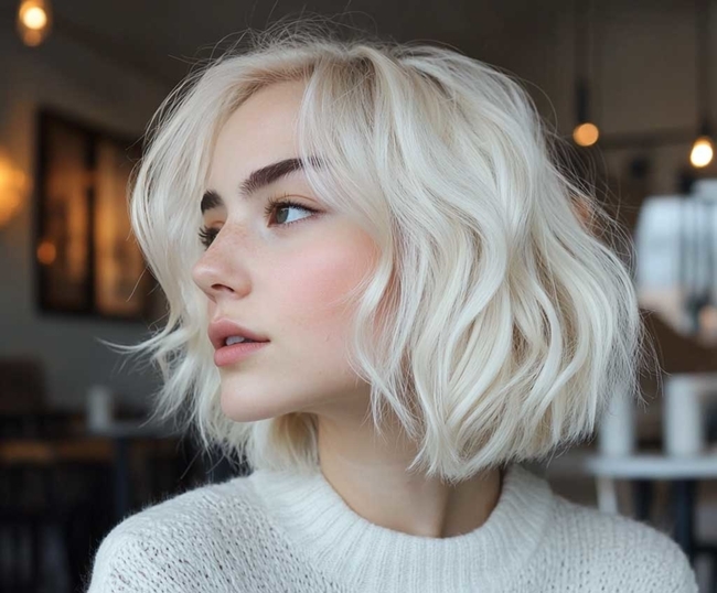 تسريحة Textured Bob Waves