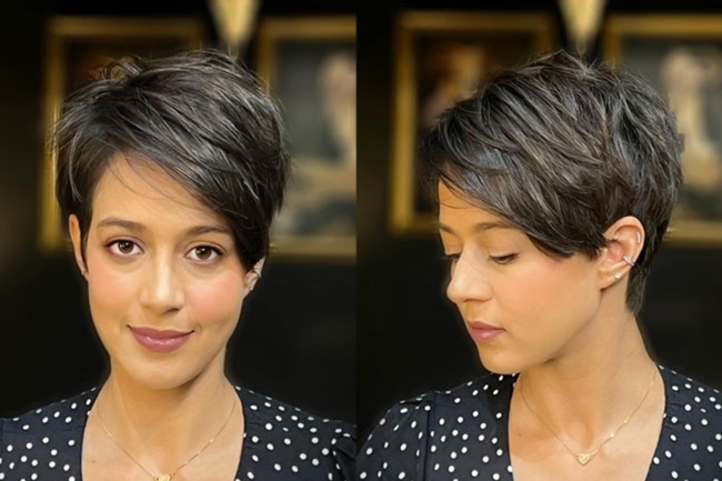 تسريحة Side-Swept Pixie