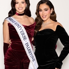 هدى بيوتي تدعم ملكة جمال فلسطين نادين أيوب في ملكة جمال الكون!