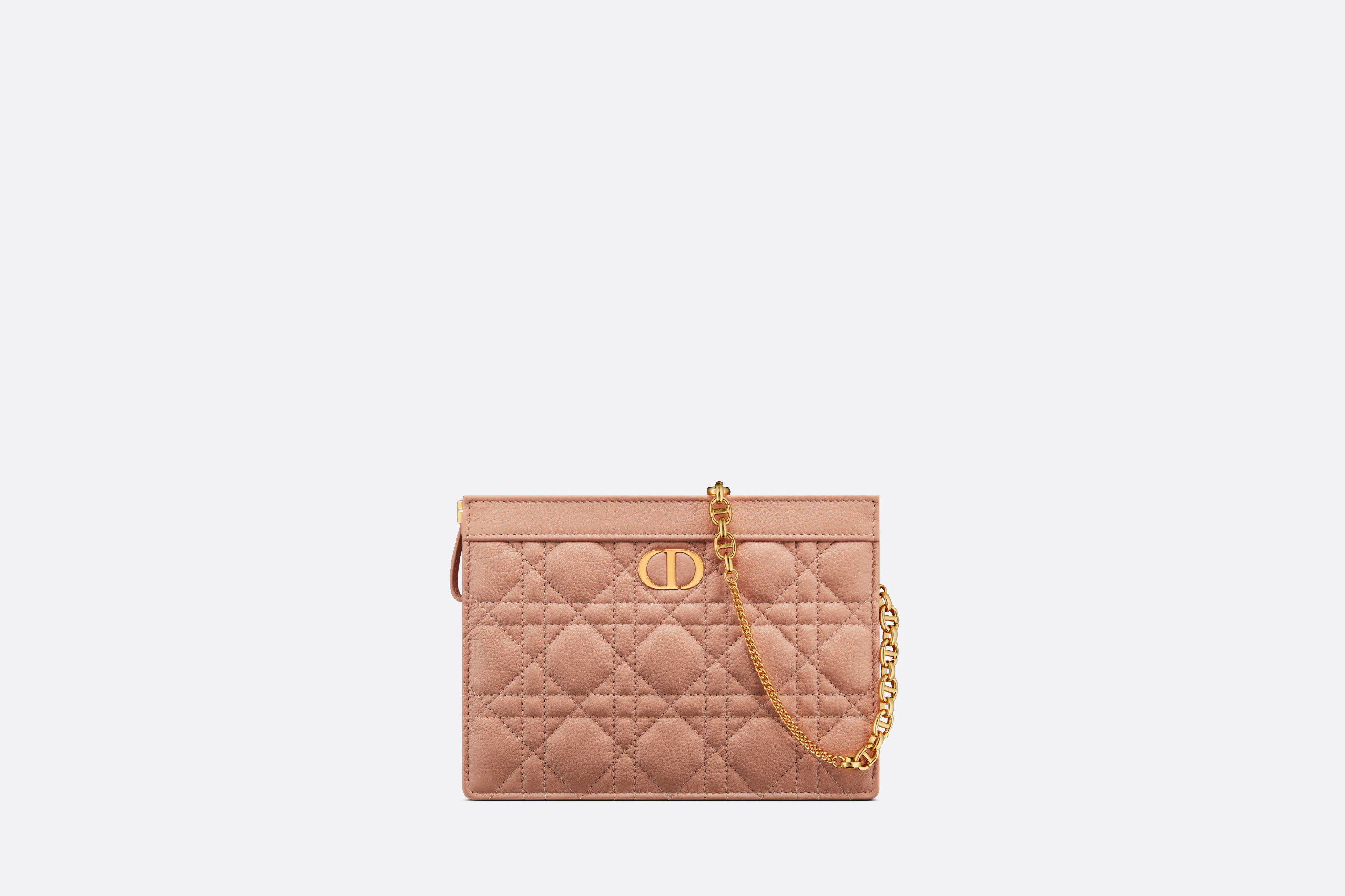 DIOR CARO ZIPPED POUCH WITH CHAIN
