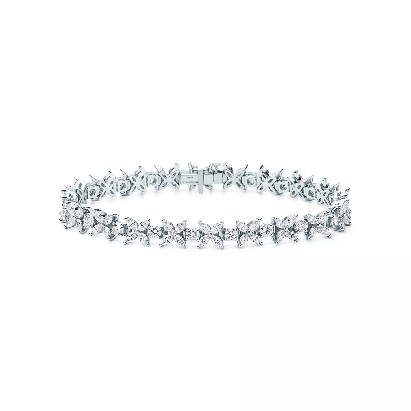 Tiffany Victoria® Cluster Tennis Bracelet in Platinum with Diamonds