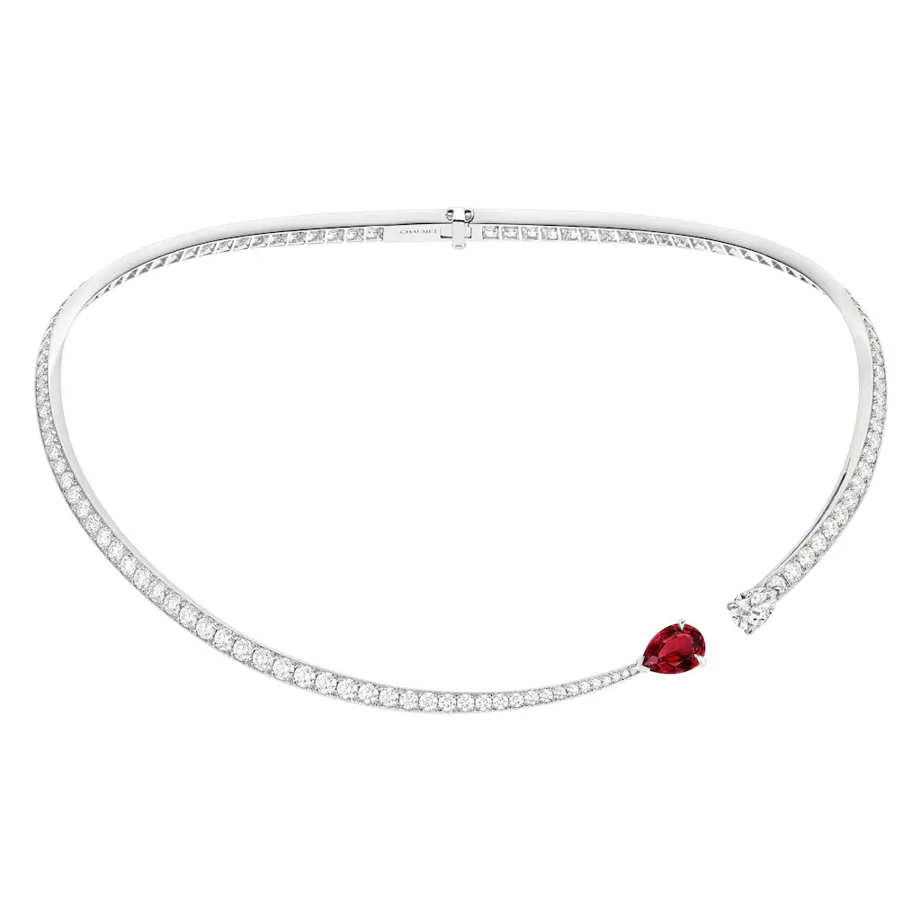 JOSÉPHINE DUO ETERNEL NECKLACE White gold, ruby, diamonds