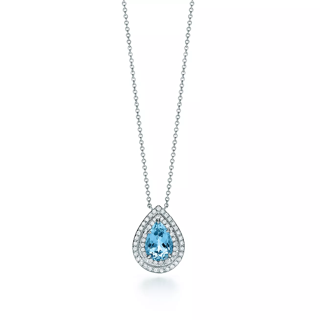 Tiffany Soleste Aquamarine and Diamond Pendant