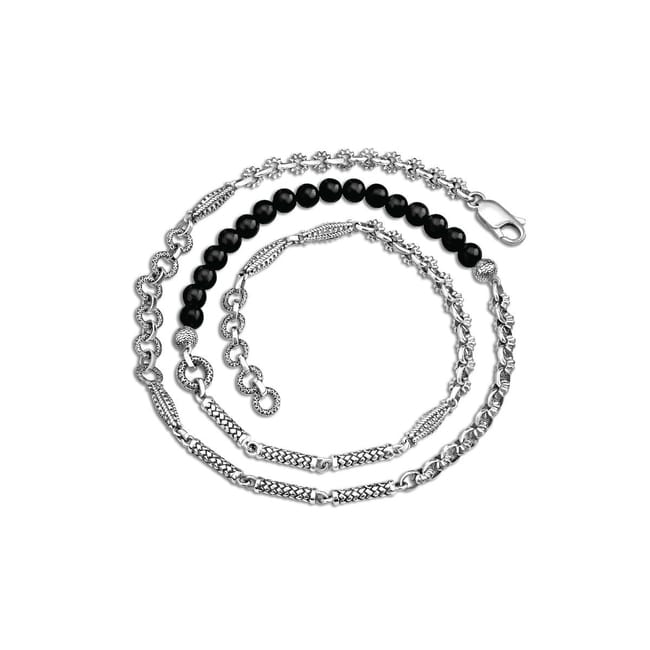 AZZA FAHMY Wraparound Beaded Bracelet, Sterling Silver & Black Onyx