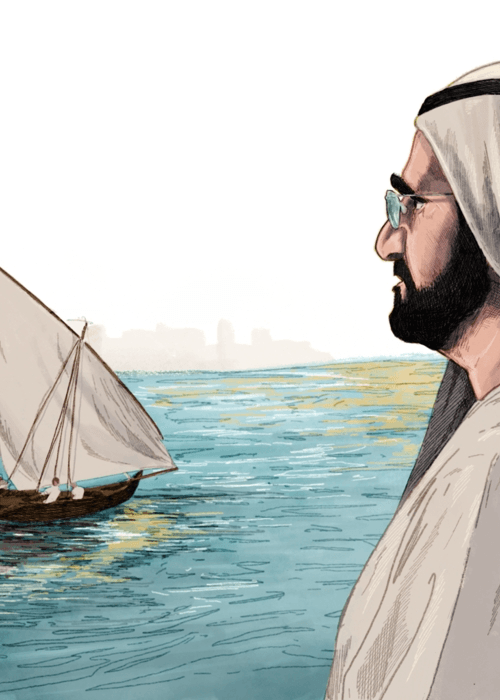 رسالة بخط يد سمو الشيخ محمد بن راشد آل مكتوم لأحفاده على كتابه “من الصحراء إلى الفضاء”