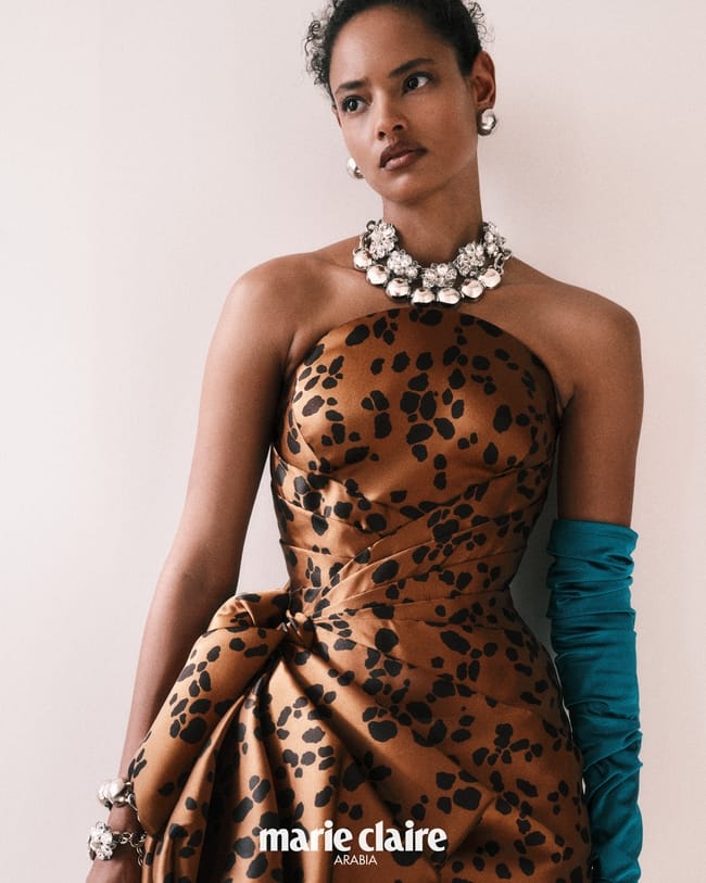 مجوهرات من Versace قفازات وفستان من Versace