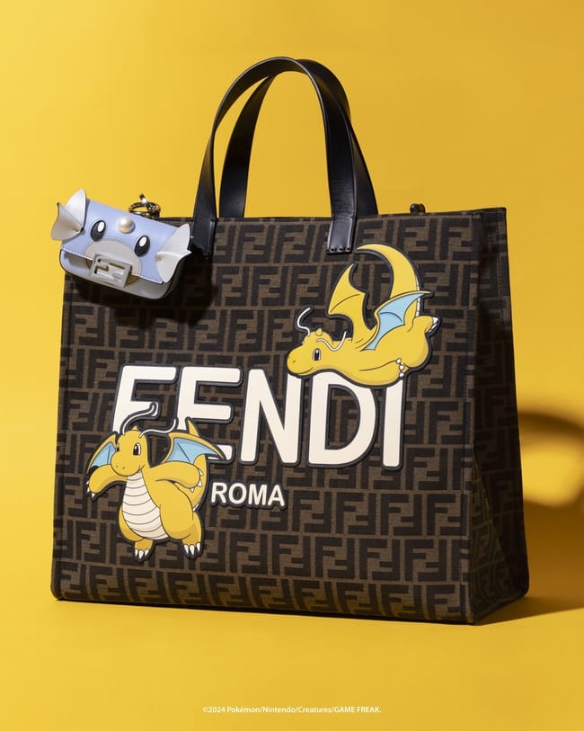 FENDI x FRGMT x POKÉMON_Shopper Dragonite & Nano Baguette 3D Marquetry Dratini