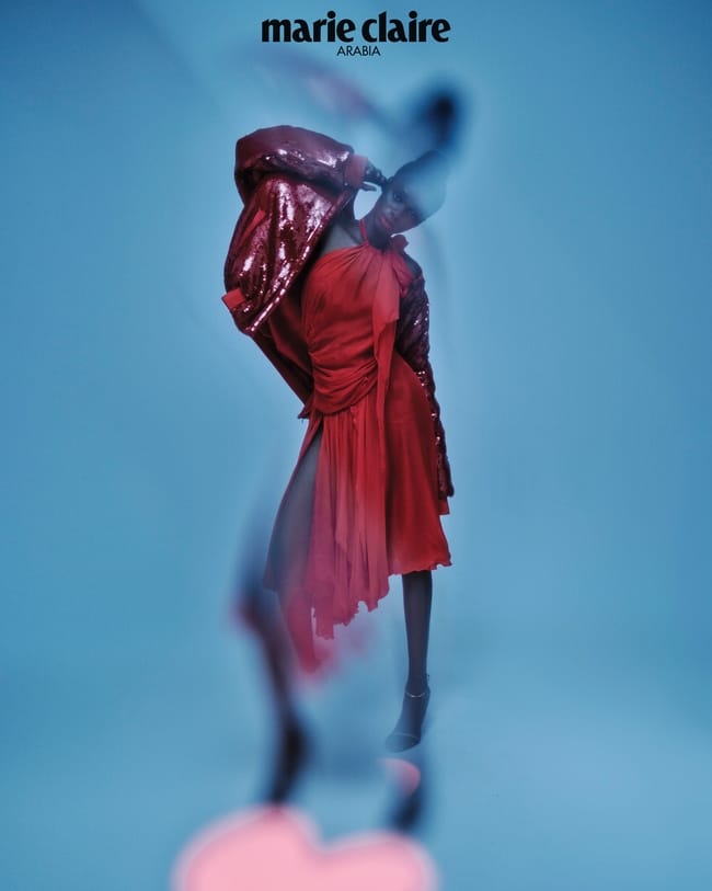 فستان من Slimi Studio سترة من LaQuan Smith لدى B-No7 حذاء من Fendi