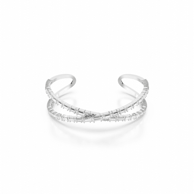 Hyperbola cuff, Infinity, White, Rhodium plated.png