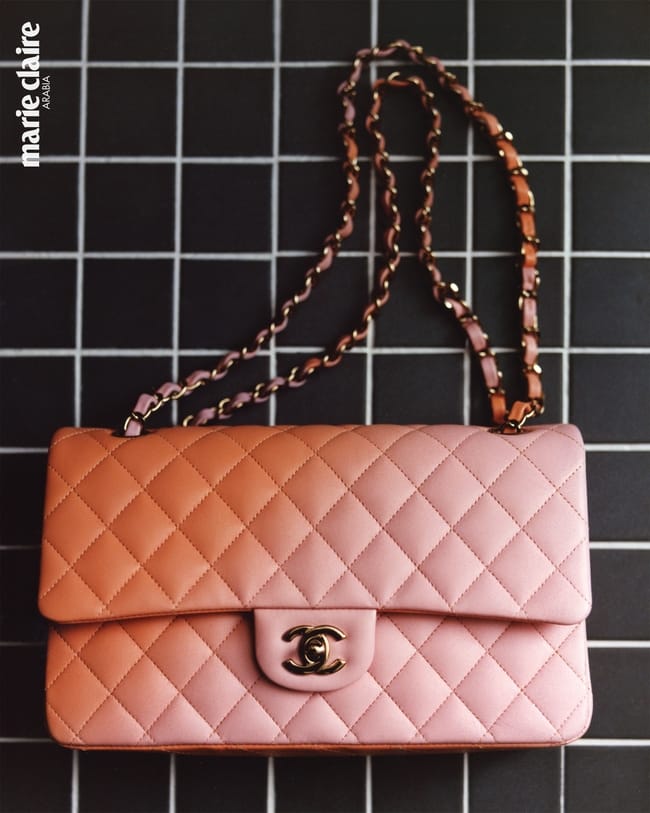 حقيبة 11.12 من الجلد المتدرّج والمعدن من Chanel