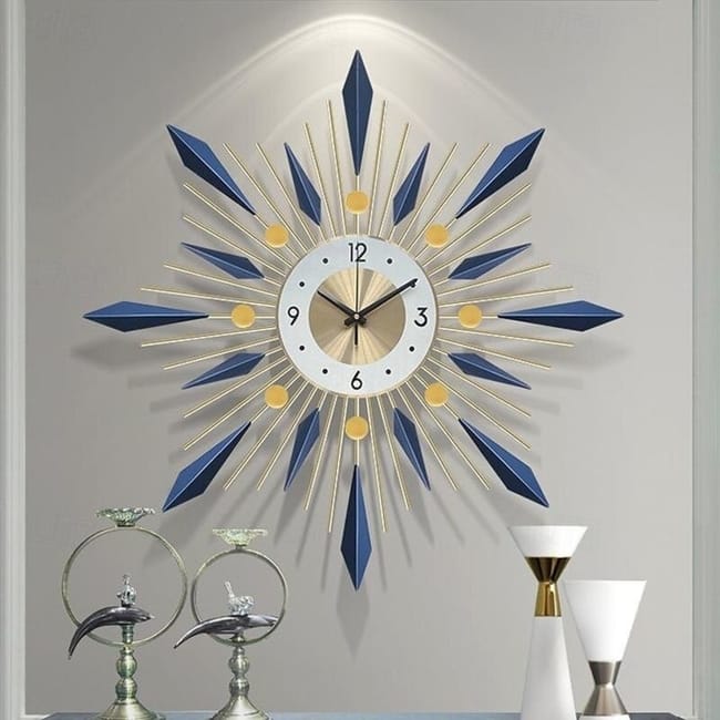 Large Clock Metal Decorative Mid Century Silent Non-Ticking Big Clocks Modern Home Decorations for Living RoomBedroomDining Room Office.jpg
