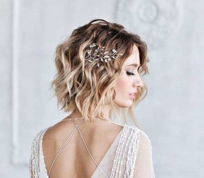 تسريحات زواج شعر قصير مميزة
