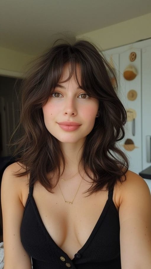 صور تسريحات شعر متوسط الطول ناعمة