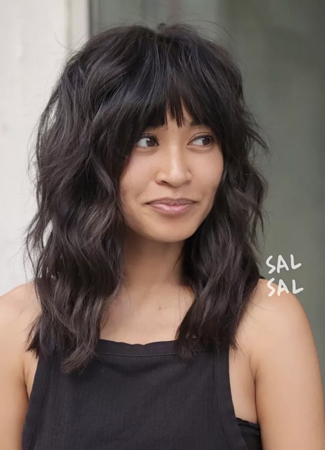 تسريحة Relaxed Collarbone Shag