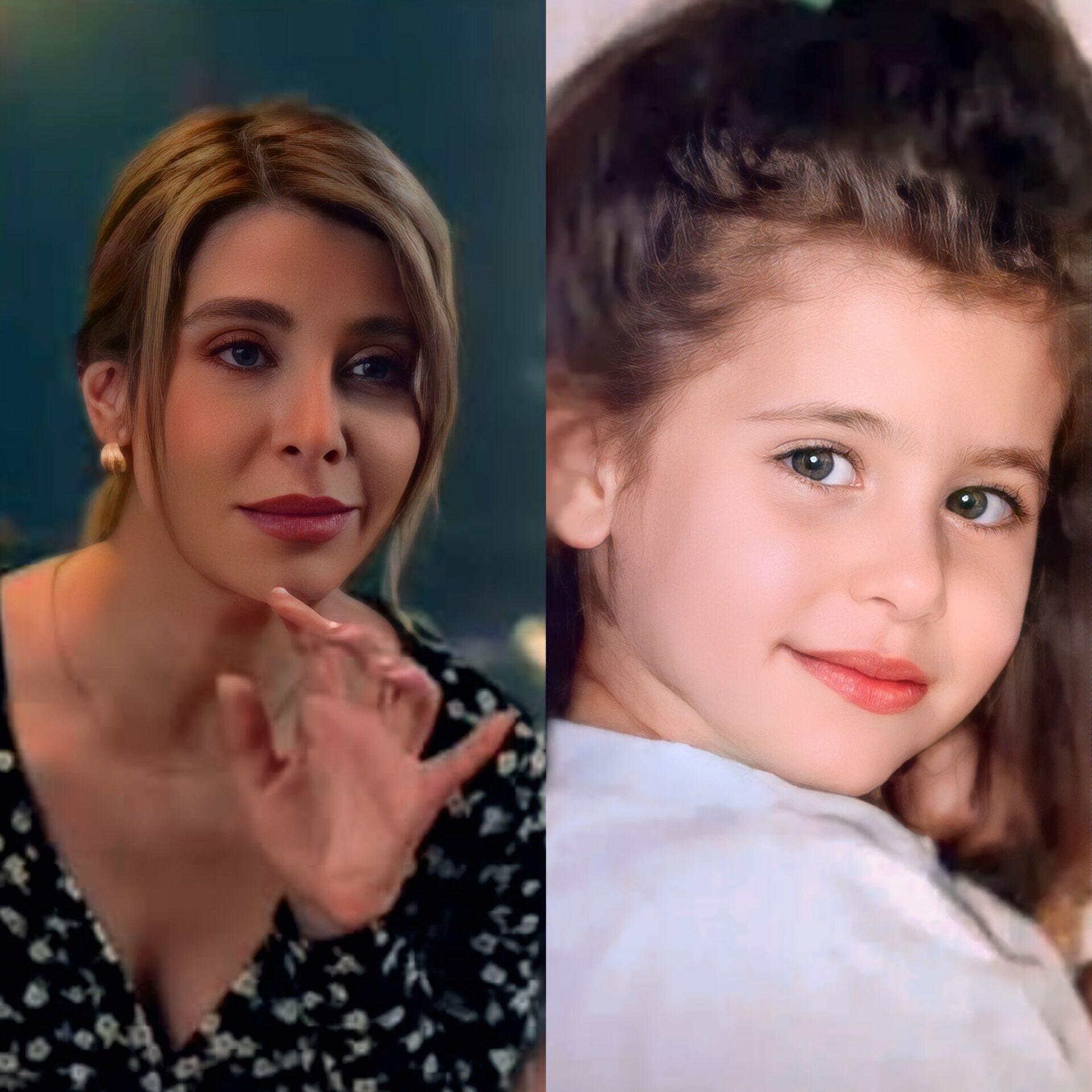 نور علي وهي صغيرة